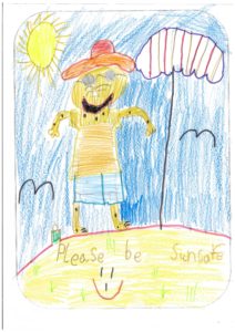 A child's poster about skin cancer
