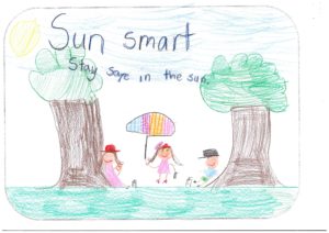 A Bunbury child's poster promoting sun safety